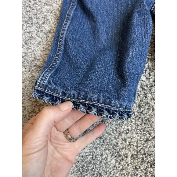 Vintage Cherokee Denim Overalls Girl’s Sz 24 Months Flower Patches - Picture 4 of 7